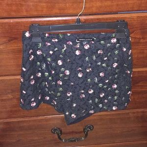 Black floral Kendall and Kylie shorts.